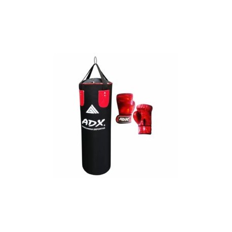 Costal Box Adulto Adx Relleno 30x90cm +guantes Rojo Metálico