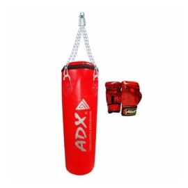 Kit De Autodefensa Adulto. Costal + Guantes De Boxeo Rojos