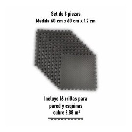 Piso Gym Tatami ADX 8 piezas de 60x60x 1.2 cm cubre 2.88 m²